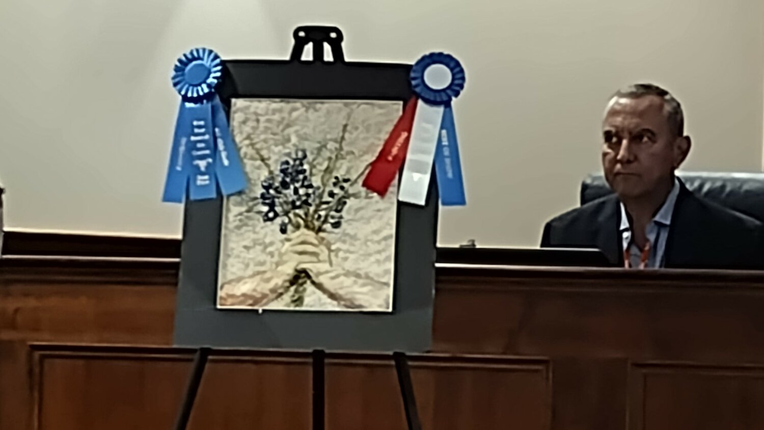 Elsherbiny’s work was on display at City Hall at Monday night's council meeting.